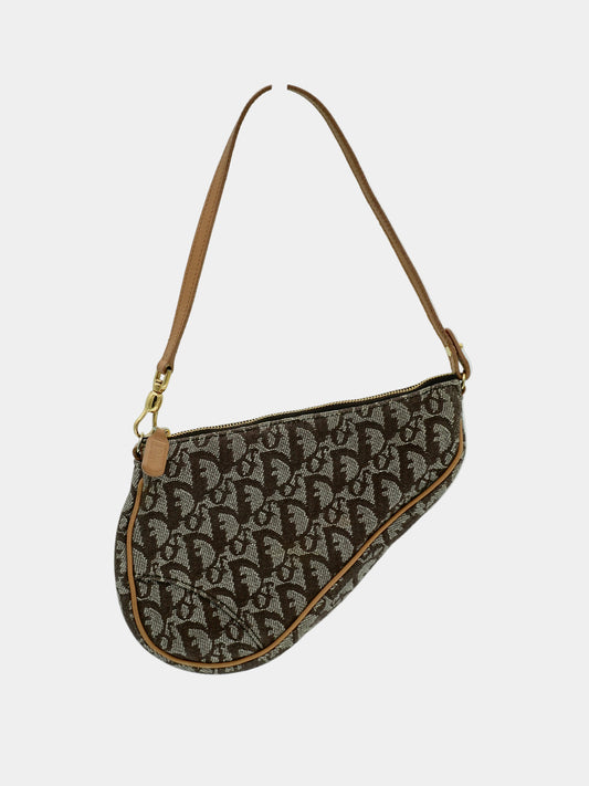 Vintage Dior Brown Diorissimo Trotter Saddle Bag