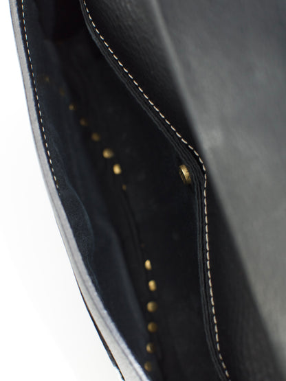 Celine Studded Shoulder Bag in Black Leather