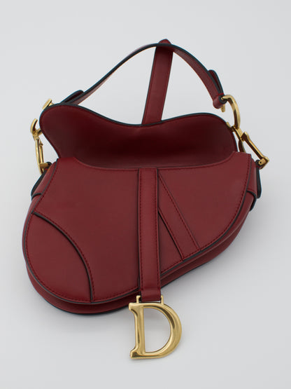 Vintage Dior Calfskin Leather Mini Saddle Bag