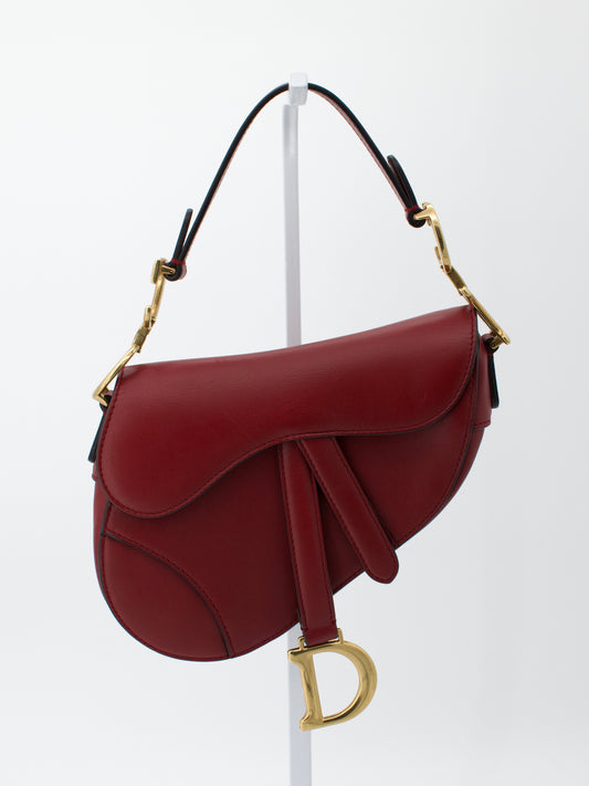 Vintage Dior Calfskin Leather Mini Saddle Bag