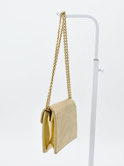 Vintage Chanel 1980s Gold Mini Trapezoid Chain Bag