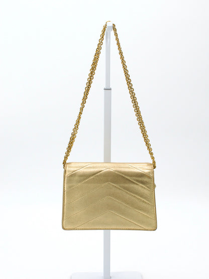 Vintage Chanel 1980s Gold Mini Trapezoid Chain Bag
