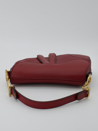 Vintage Dior Calfskin Leather Mini Saddle Bag