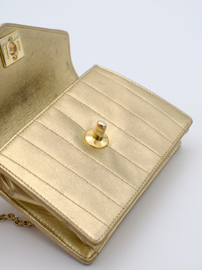 Vintage Chanel 1980s Gold Mini Trapezoid Chain Bag