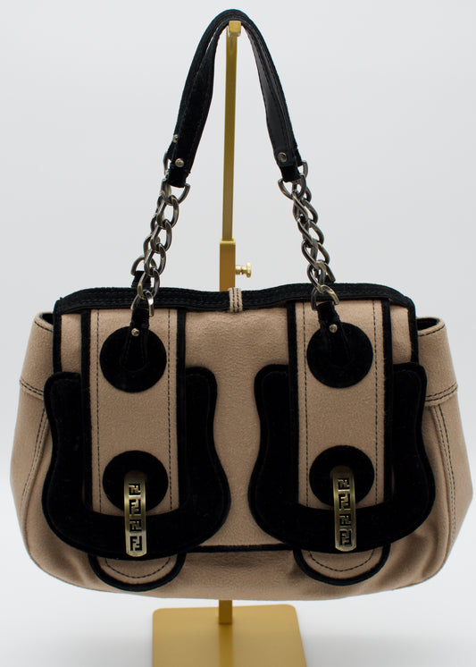Rare Fendi Camel Cashmere B Bag