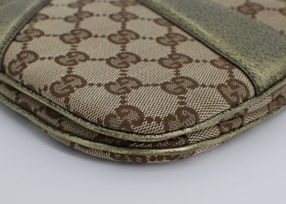 Rare Vintage Gucci Metallic Monogram Bamboo Chain Tom Ford Shoulder Bag