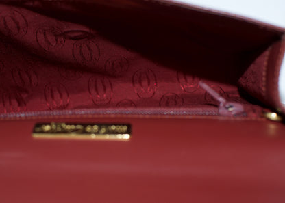 Vintage Cartier Bordeaux Leather Clutch