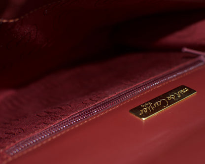 Vintage Cartier Bordeaux Leather Clutch