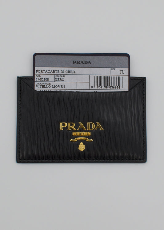 Prada Nero Vitello Move Leather Card Holder