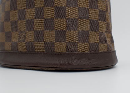 Vintage Louis Vuitton Damier Ebene Marais Bucket Bag with Pochette