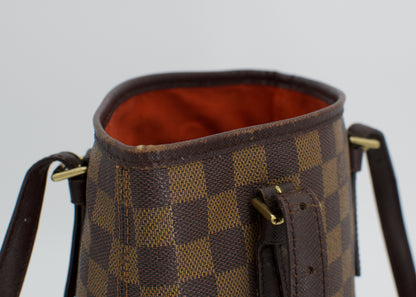 Vintage Louis Vuitton Damier Ebene Marais Bucket Bag with Pochette