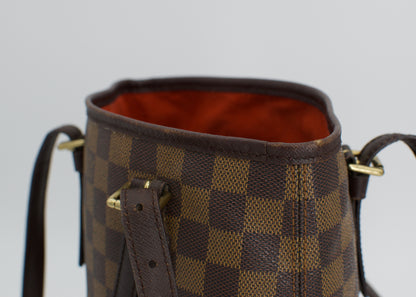 Vintage Louis Vuitton Damier Ebene Marais Bucket Bag with Pochette