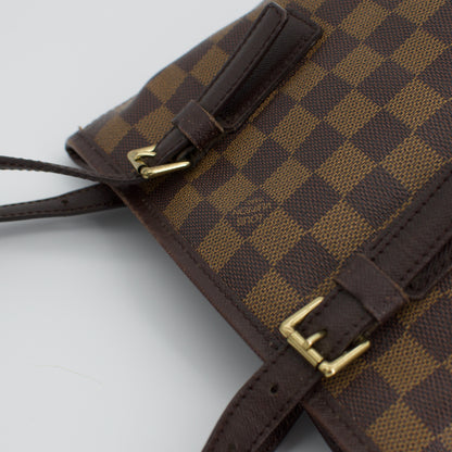 Vintage Louis Vuitton Damier Ebene Marais Bucket Bag with Pochette
