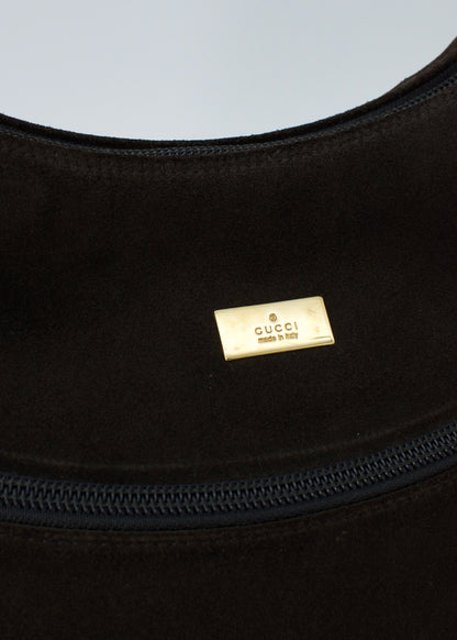 Vintage Gucci Brown Suede Hobo Bag