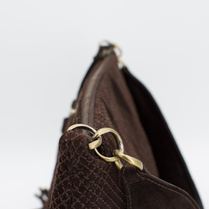 Vintage Chanel Quilted Brown Suede Tassel Hobo Bag