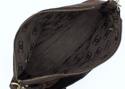 Vintage Chanel Quilted Brown Suede Tassel Hobo Bag