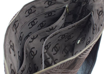 Vintage Chanel Quilted Brown Suede Tassel Hobo Bag