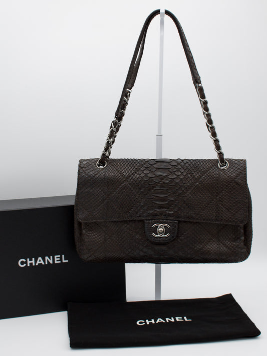 Rare Chanel Exotic Python Leather Classic Flap
