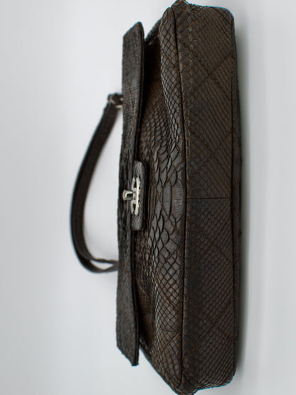 Rare Chanel Exotic Python Leather Classic Flap