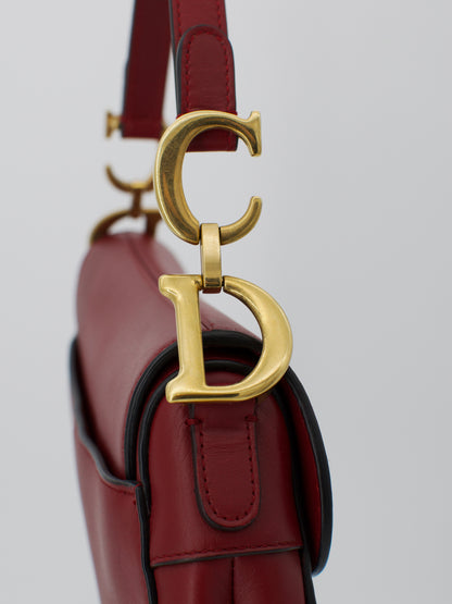 Vintage Dior Calfskin Leather Mini Saddle Bag