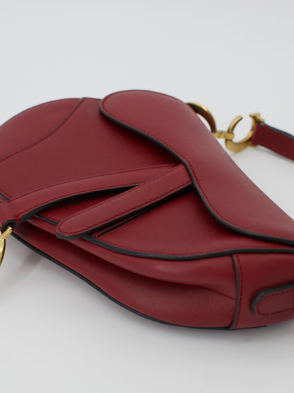 Vintage Dior Calfskin Leather Mini Saddle Bag