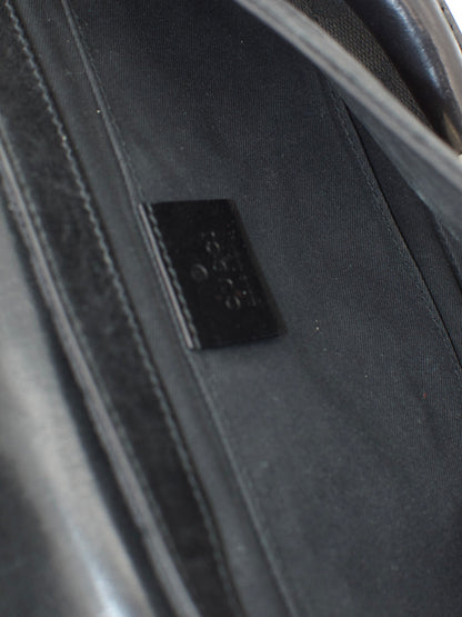 Vintage Gucci GG Canvas Horsebit Chain Large Shoulder Bag