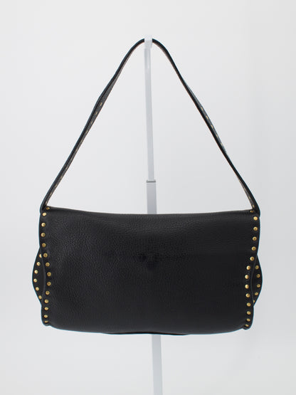 Celine Studded Shoulder Bag in Black Leather