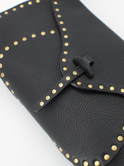 Celine Studded Shoulder Bag in Black Leather